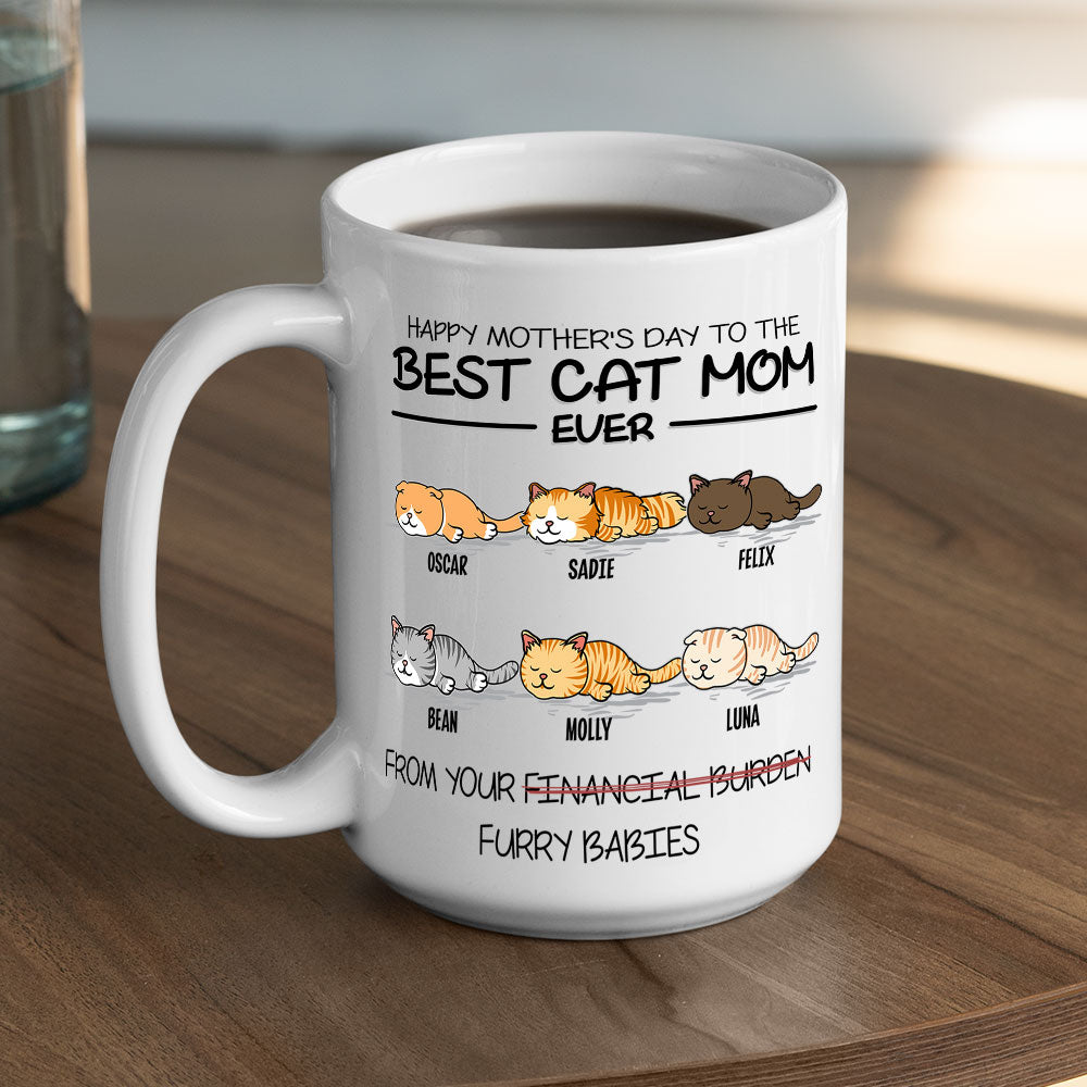 Custom Photo Mother's day Birthday Gifts For Cat Mom, Cat Lovers • Happy Mothers Day Father Day To The Best Ever - Personalized Coffee Mug