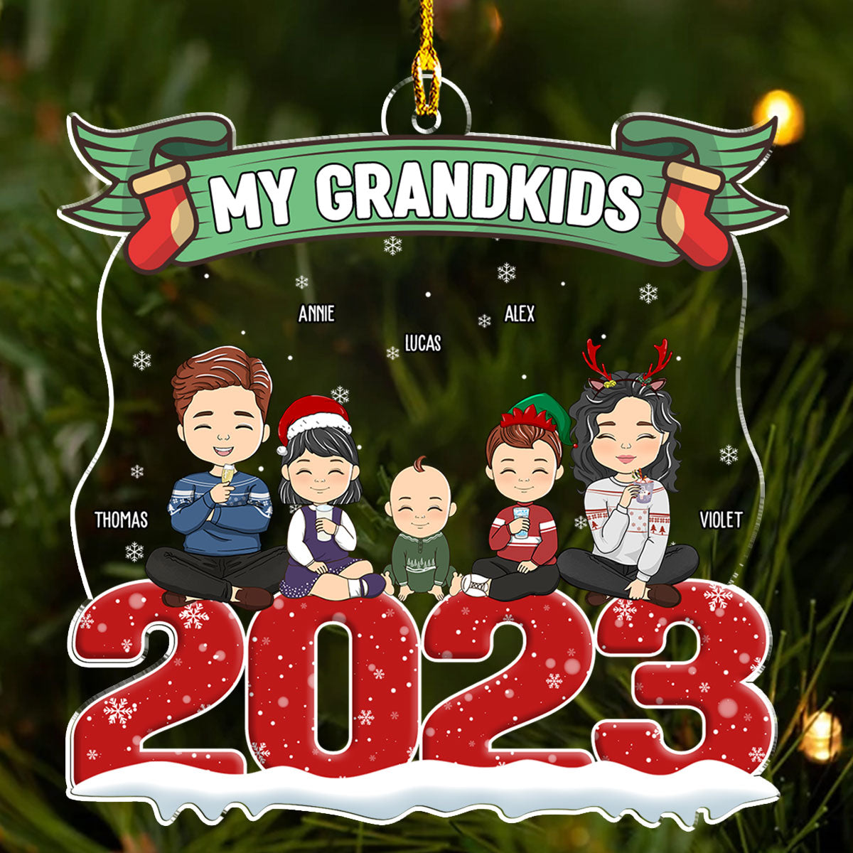 2023 Grandkids - Personalized Acrylic Ornament