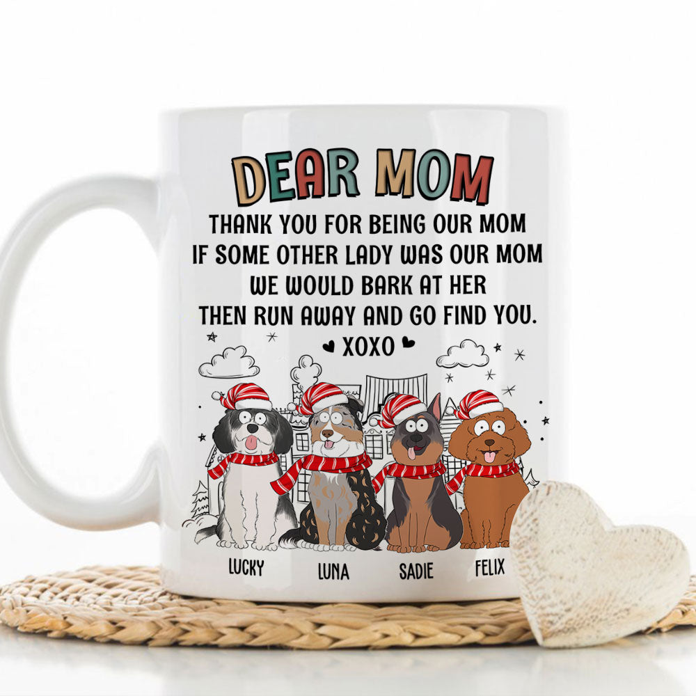 Custom Photo Christmas Birthday Gifts For Dog Lovers • Dear Dad XOXO - Personalized Coffee Mug