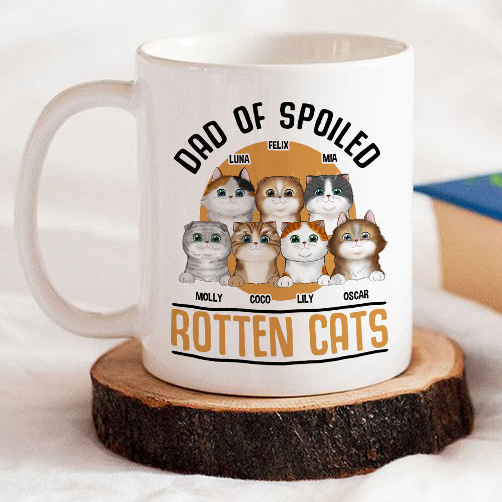 Custom Mother's day Birthday Gifts For Cat Mom, Cat Lovers • Spoiled Rotten Cat - Personalized Coffee Mug