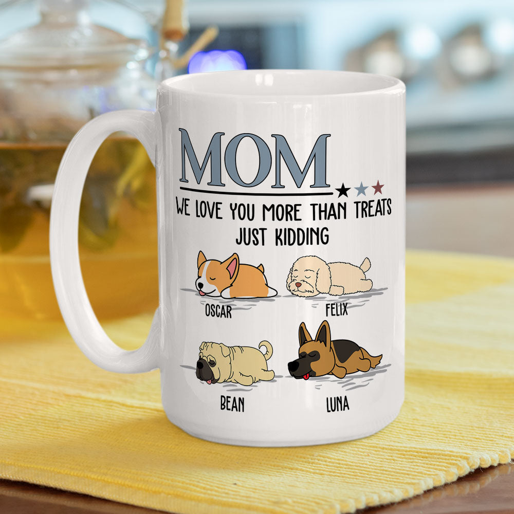 Custom Photo Christmas Birthday Gifts For Dog Lovers • I Love You More Than Treats - Personalized Coffee Mug