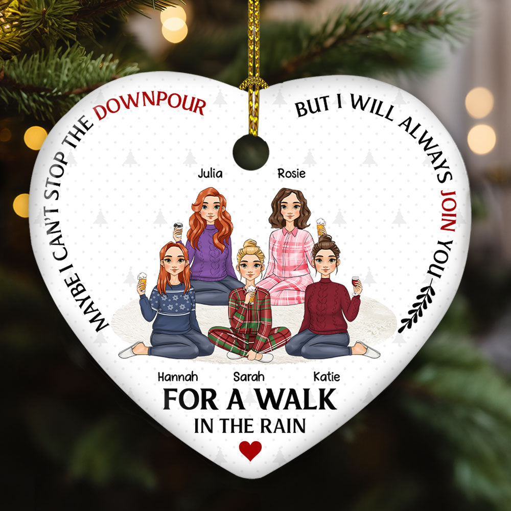 Walk In The Rain - Personalized Heart Ceramic Ornament