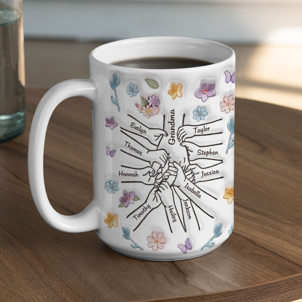 Mom You Hold My Hand Also My Heart - Personalized 3D Inflated Effect Mug