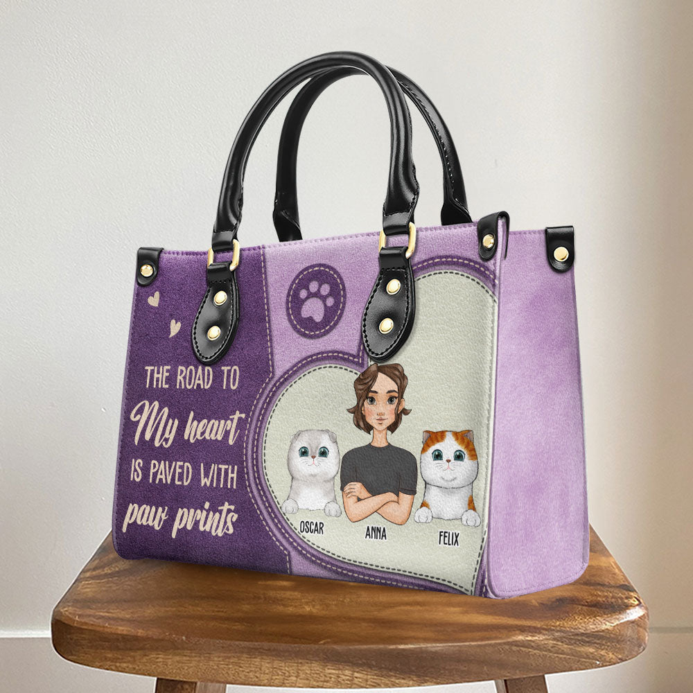 Paved With Paw Prints - Personalized Leather Bag