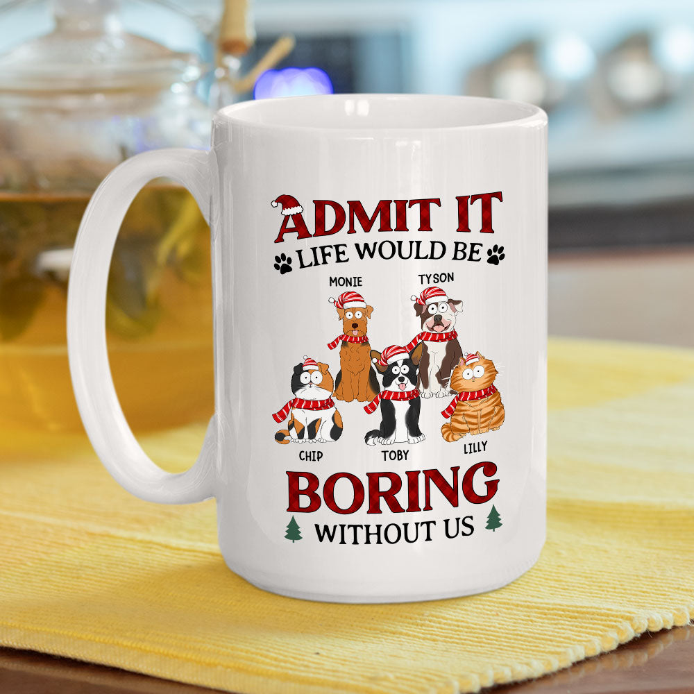 Custom Photo Mother's day Birthday Gifts For Cat Mom, Cat Lovers • Be Boring Without Us - Personalized Coffee Mug