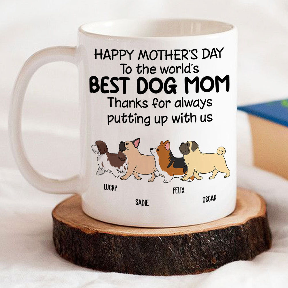 Custom Photo Christmas Birthday Gifts For Dog Lovers • Thanks For Putting Up - Personalized Coffee Mug