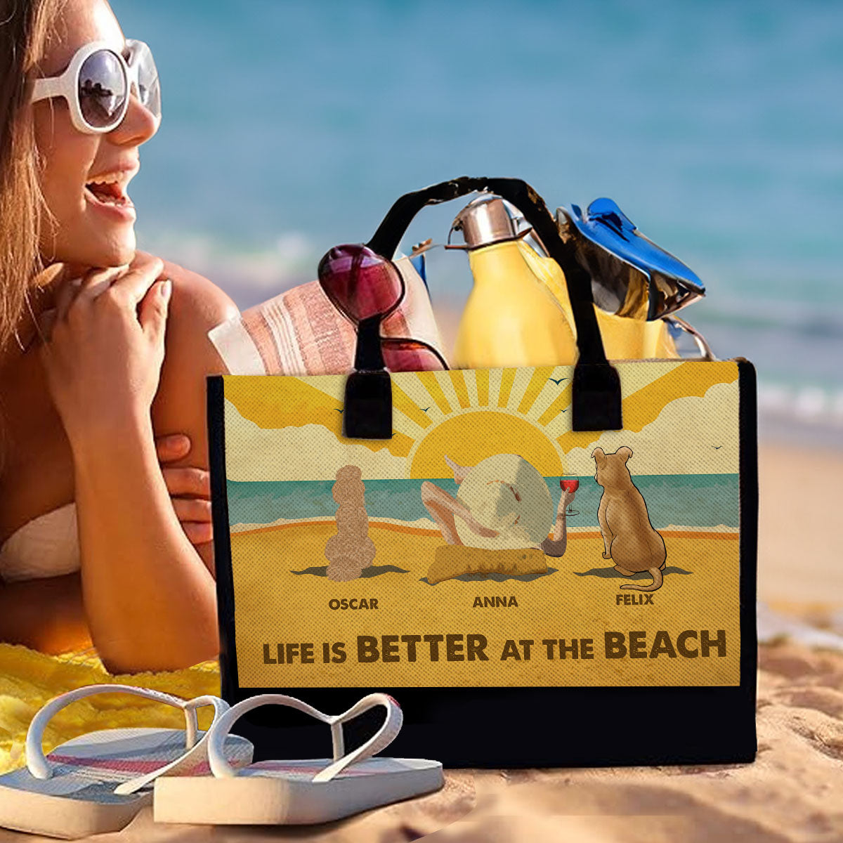 Peace Of The Beach - Personalized Canvas Tote Bag