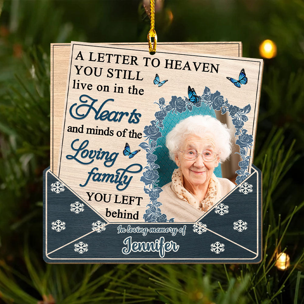 Hearts And Minds Letter - Personalized 1-layered Wood Ornament