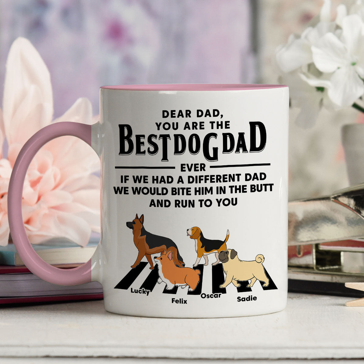 Custom Photo Christmas Birthday Gifts For Dog Lovers • If We Had A Different Dad - Personalized Accent Mug