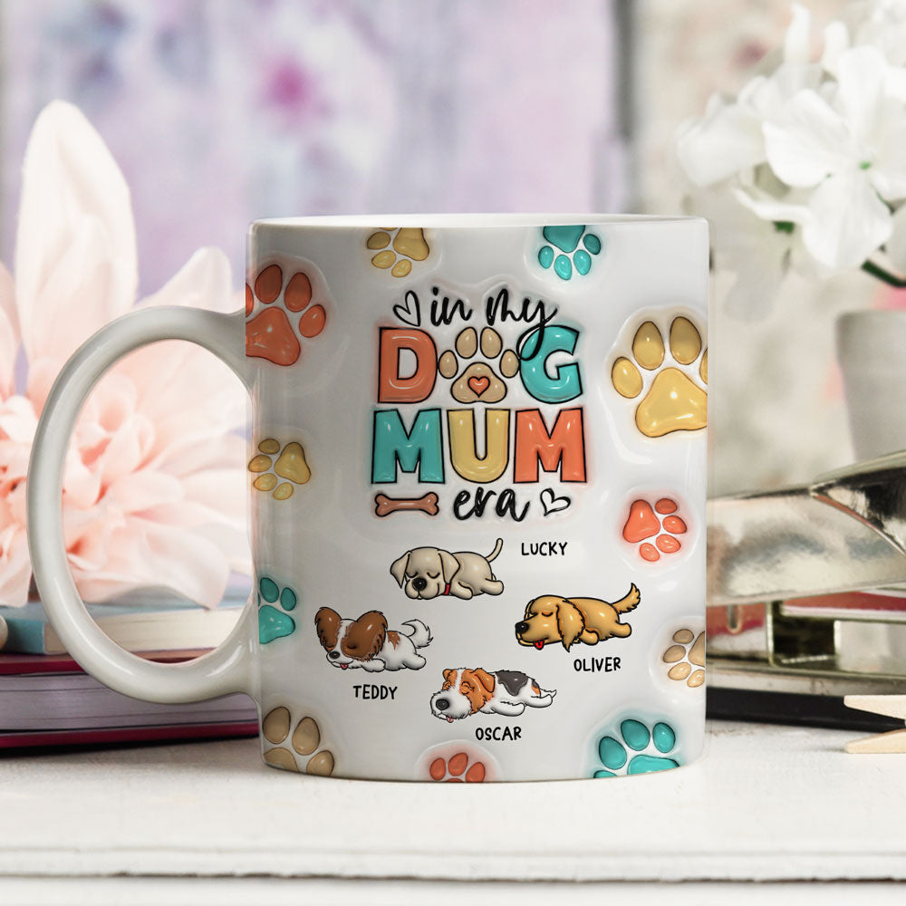 Custom Christmas Birthday Gifts For Dog Lovers • Dog Mom Era - Personalized 3D Inflated Effect Mug
