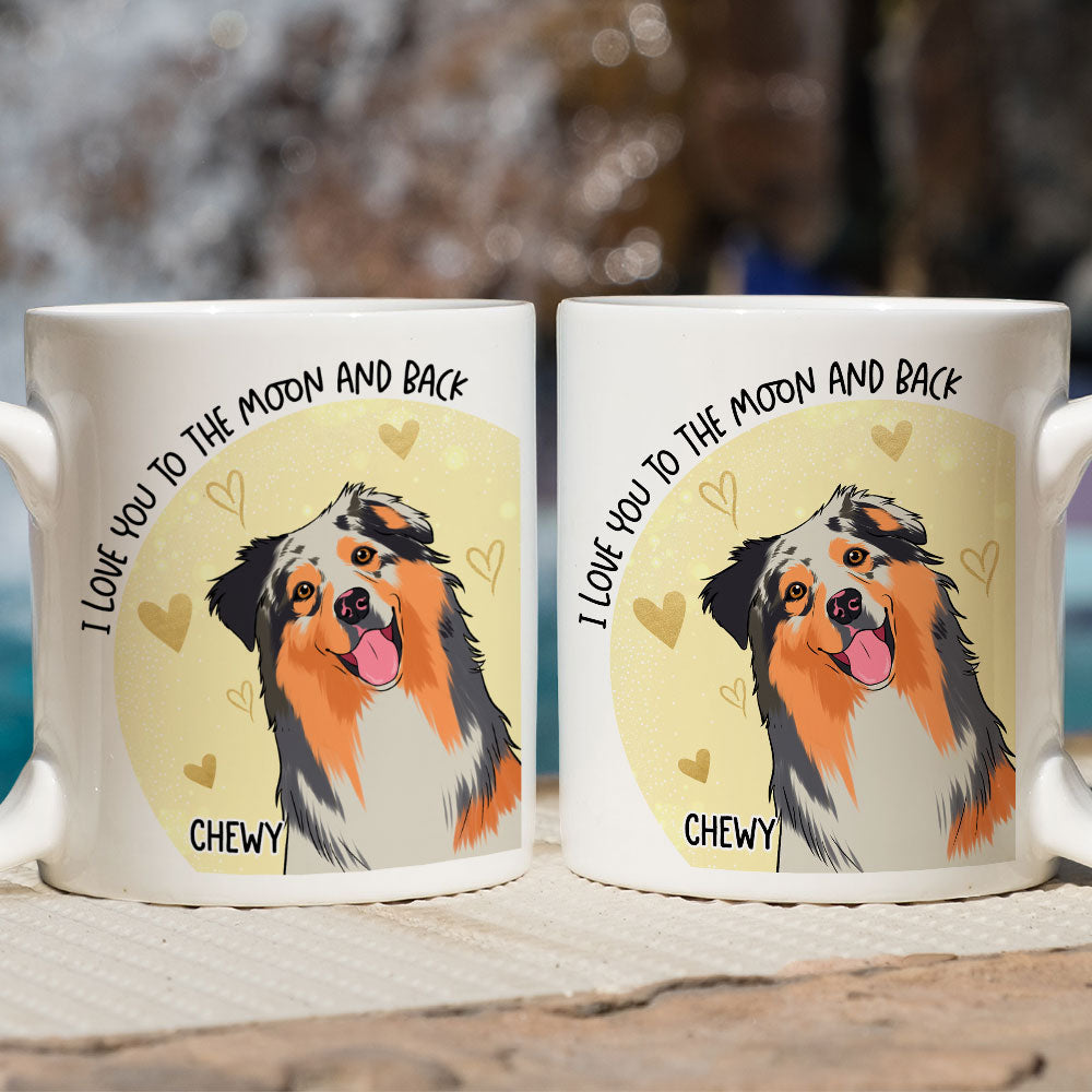 Custom Christmas Birthday Gifts For Dog Lovers • To The Moon - Personalized Coffee Mug