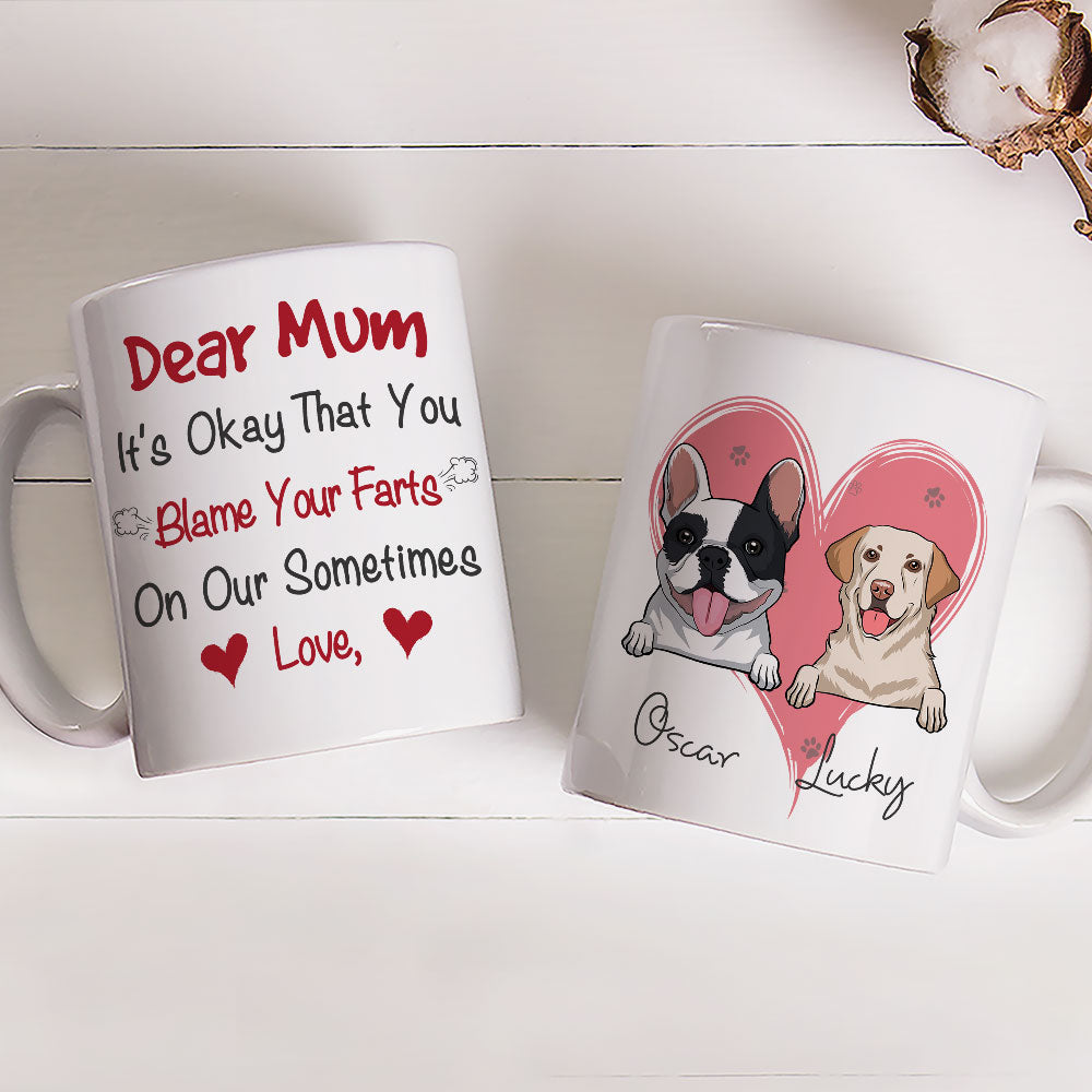Custom Christmas Birthday Gifts For Dog Lovers • Blame Your Farts - Personalized Coffee Mug