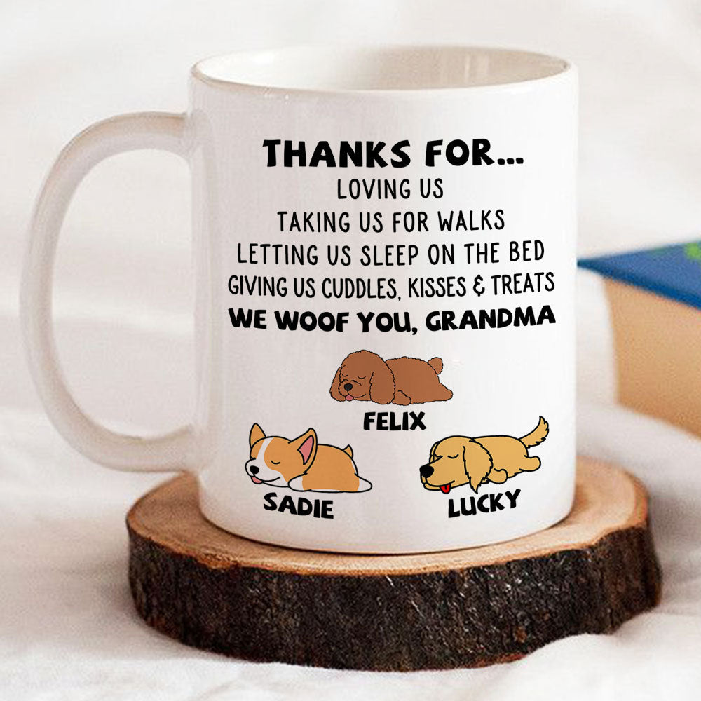 Custom Christmas Birthday Gifts For Dog Lovers • Thanks For Loving Me - Personalized Coffee Mug