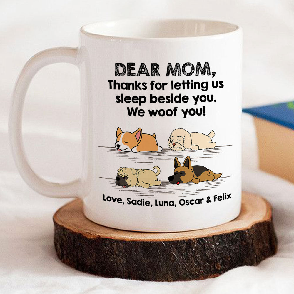 Custom Photo Christmas Birthday Gifts For Dog Lovers • Sleep Beside Dog 2 - Personalized Coffee Mug