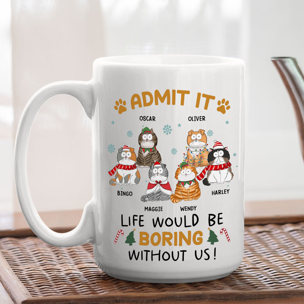 Custom Photo Mother's day Birthday Gifts For Cat Mom, Cat Lovers • Never Get Bored - Personalized Coffee Mug