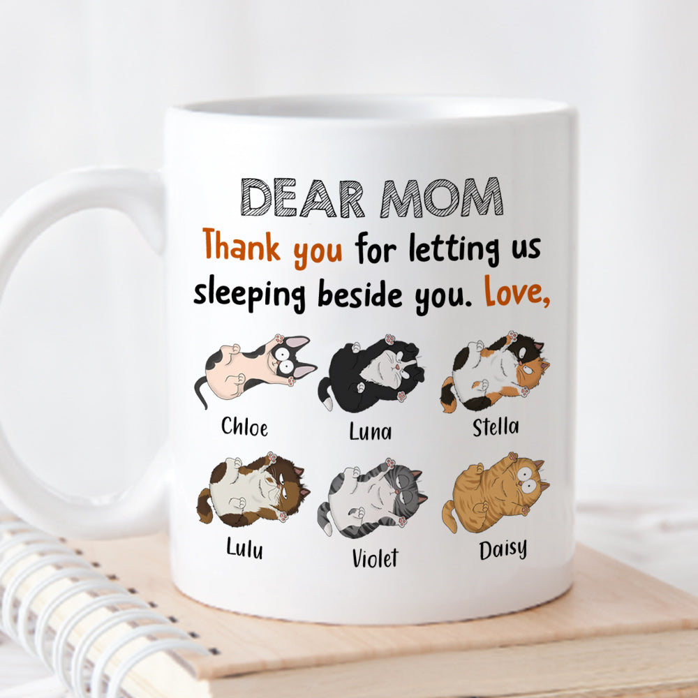 Custom Christmas Birthday Gifts For Cat Lovers • Sleeping Beside You - Personalized Coffee Mug