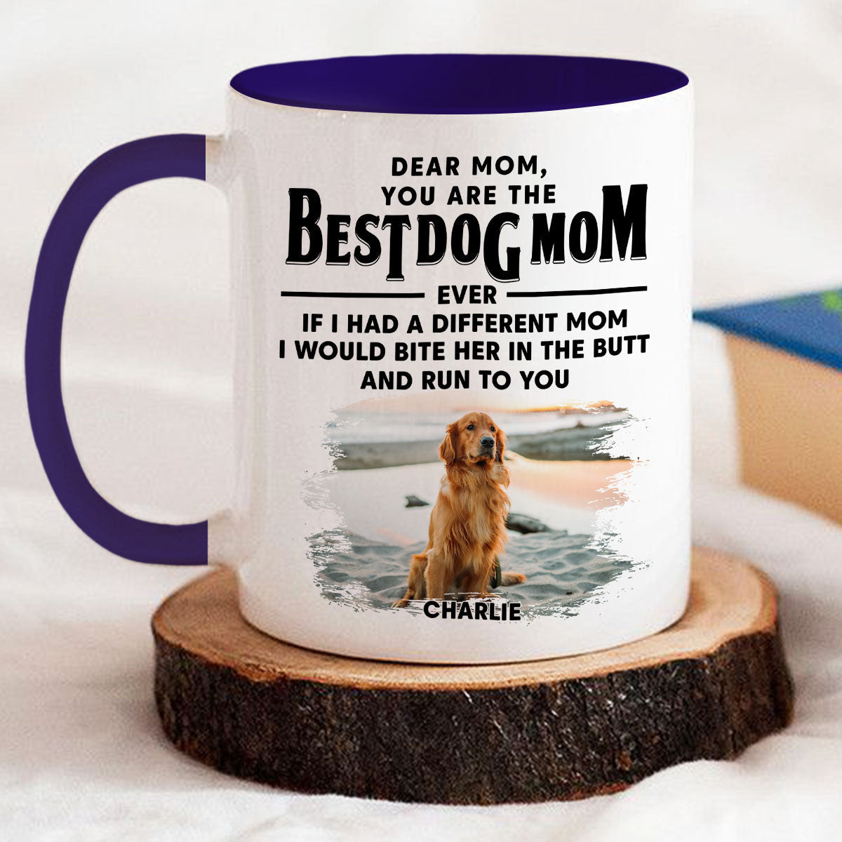 Custom Photo Christmas Birthday Gifts For Dog Lovers • If We Had A Different Dad - Personalized Accent Mug