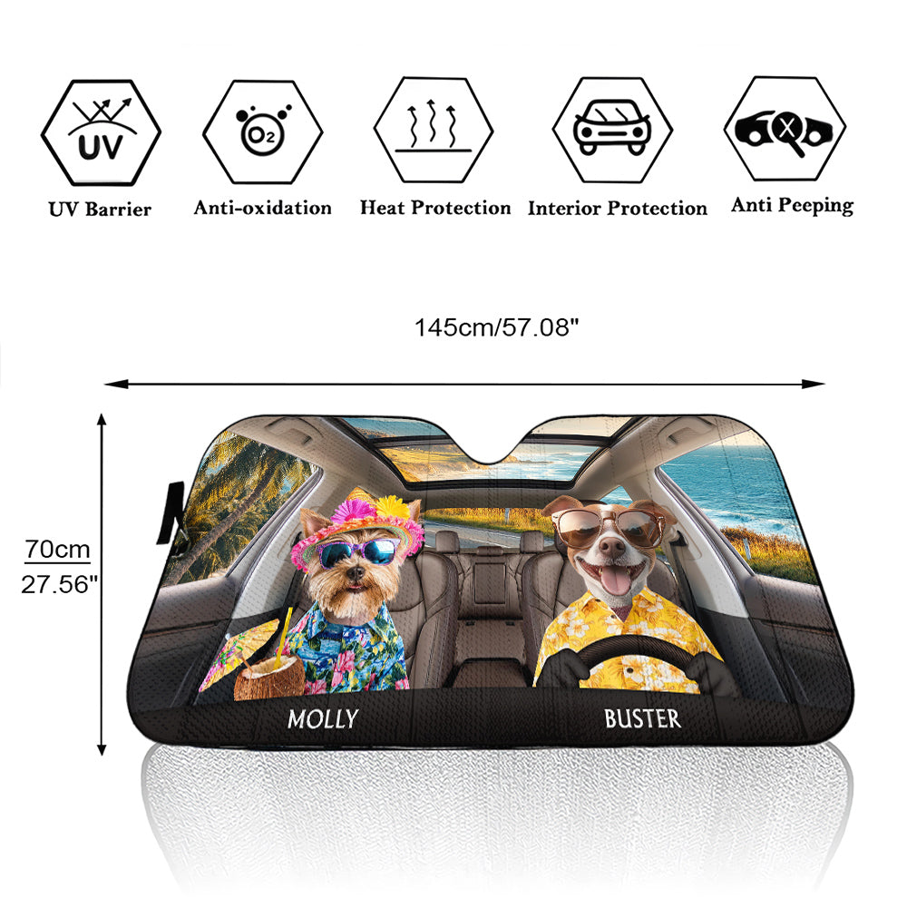 Custom Christmas Birthday Gifts Car Accessories for Dog Parents • Life Is Better With My Dog Summer - Personalized Car Sunshade