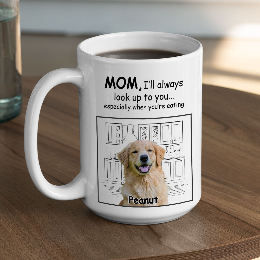 Custom Photo Christmas Birthday Gifts For Dog Lovers • Always Look Up - Personalized Coffee Mug