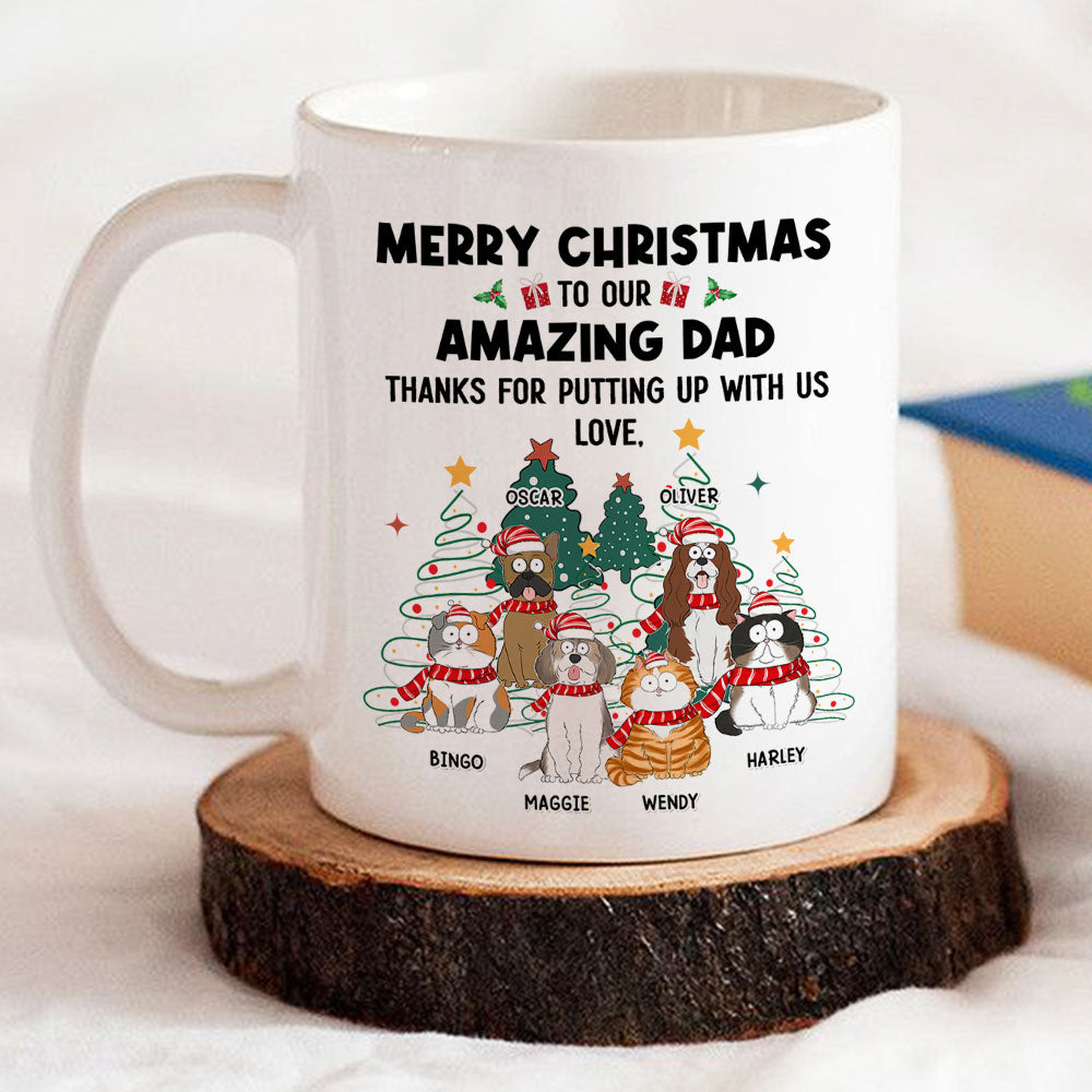 Custom Photo Mother's day Birthday Gifts For Cat Mom, Cat Lovers • Putting Up With Us - Personalized Coffee Mug