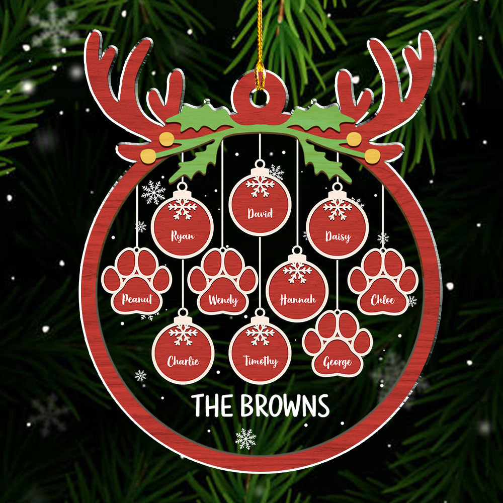 Red Paw Charm - Personalized Acrylic Ornament
