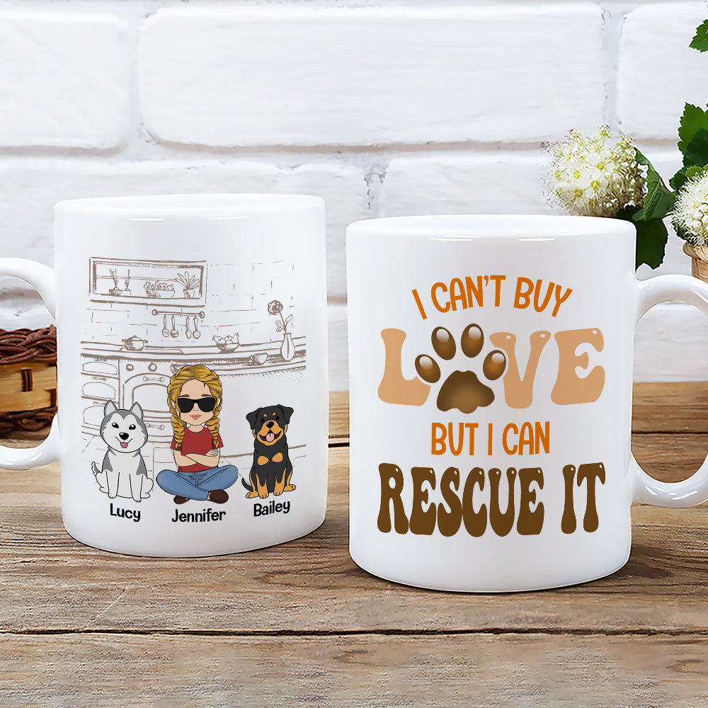 Custom Christmas Birthday Gifts For Dog Lovers • I Can Rescue Love - Personalized Coffee Mug