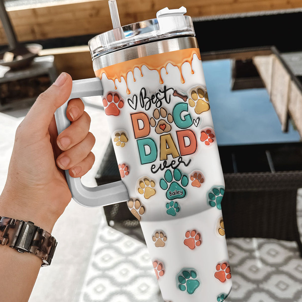 Custom Mother's day Birthday Gifts For Cat Mom, Cat Lovers • Best Mom Dad - Personalized 3D Inflated Effect Printed 40 Oz Tumbler