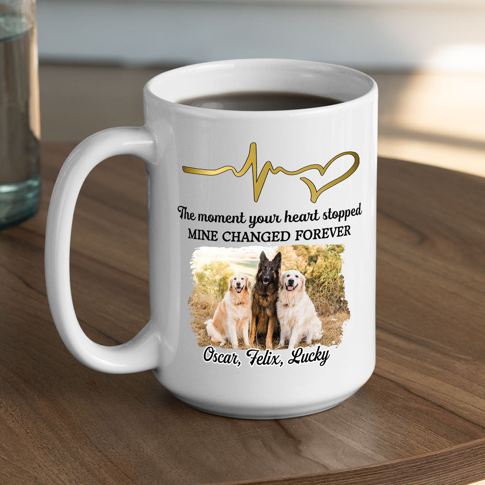 Custom Photo Christmas Birthday Gifts For Dog Lovers • The Moment Your Heart Stopped - Personalized Coffee Mug