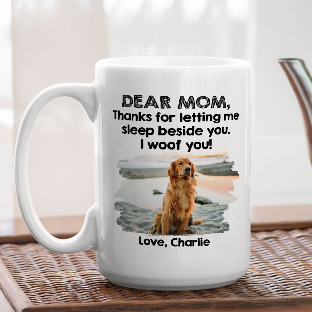 Custom Photo Christmas Birthday Gifts For Dog Lovers • Sleep Beside Dog 2 - Personalized Coffee Mug