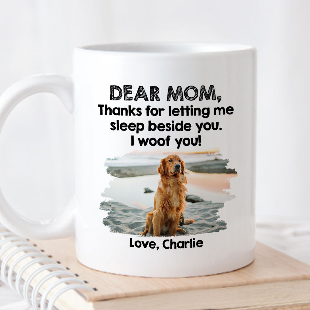 Custom Photo Christmas Birthday Gifts For Dog Lovers • Sleep Beside Dog - Personalized Coffee Mug