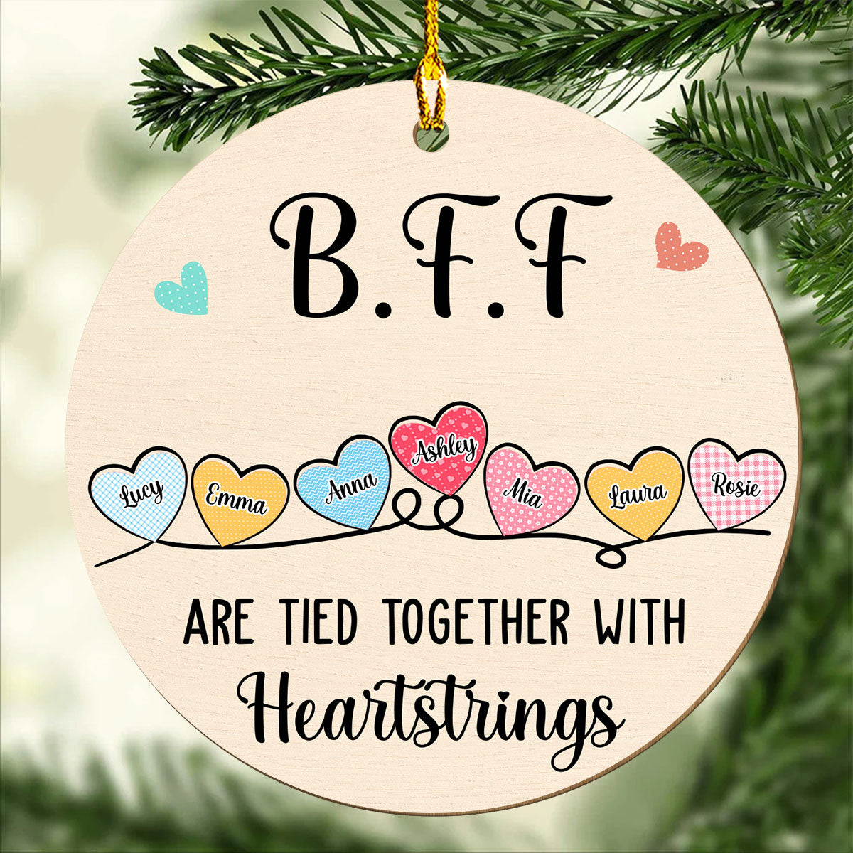 Tied Together - Personalized 1-layered Wood Ornament