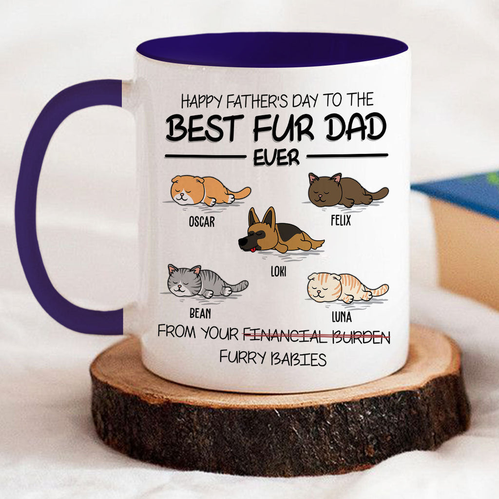 Custom Photo Mother's day Birthday Gifts For Cat Mom, Cat Lovers • Best Fur Dad Ever - Personalized Accent Mug