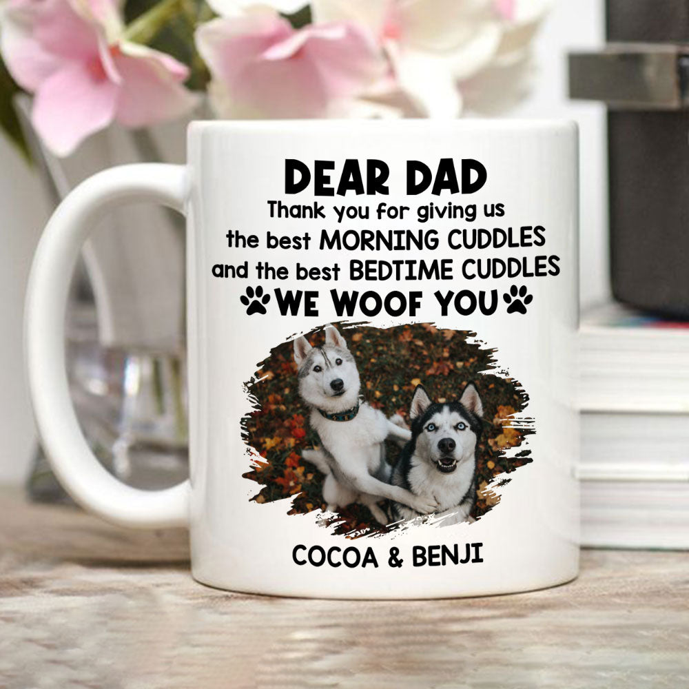 Custom Photo Christmas Birthday Gifts For Dog Lovers • Snuggle Cuddle - Personalized Coffee Mug