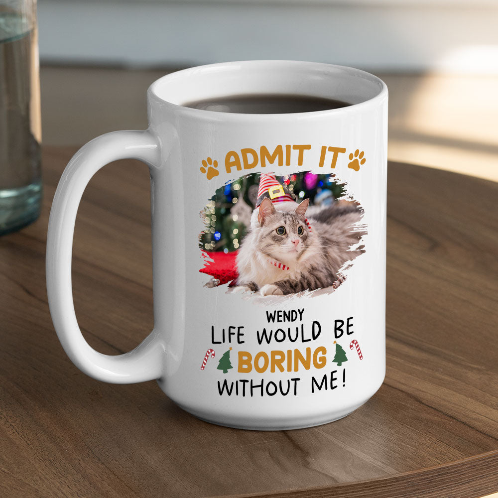 Custom Photo Mother's day Birthday Gifts For Cat Mom, Cat Lovers • Never Get Bored - Personalized Coffee Mug