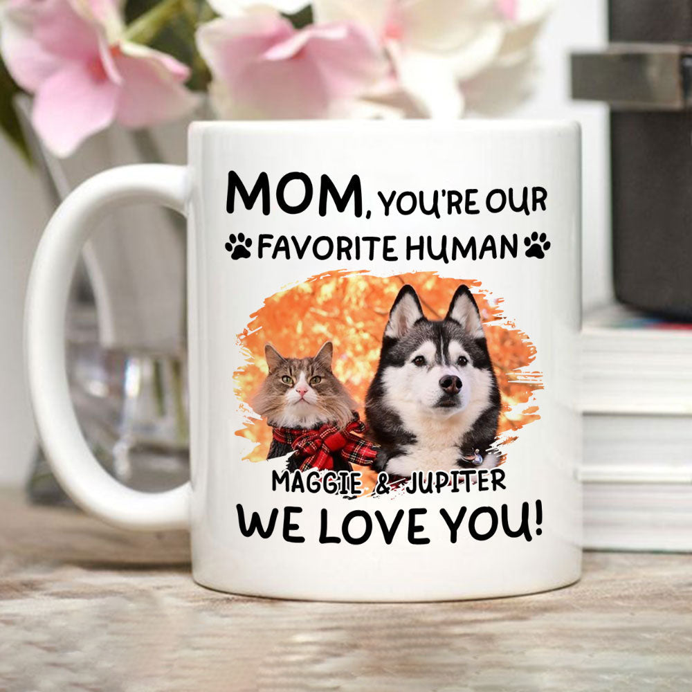 Custom Photo Mother's day Birthday Gifts For Cat Mom, Cat Lovers • Favorite Pet - Personalized Coffee Mug