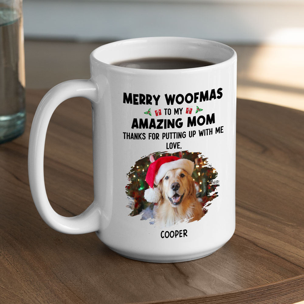 Custom Photo Mother's day Birthday Gifts For Cat Mom, Cat Lovers • Putting Up With Us - Personalized Coffee Mug