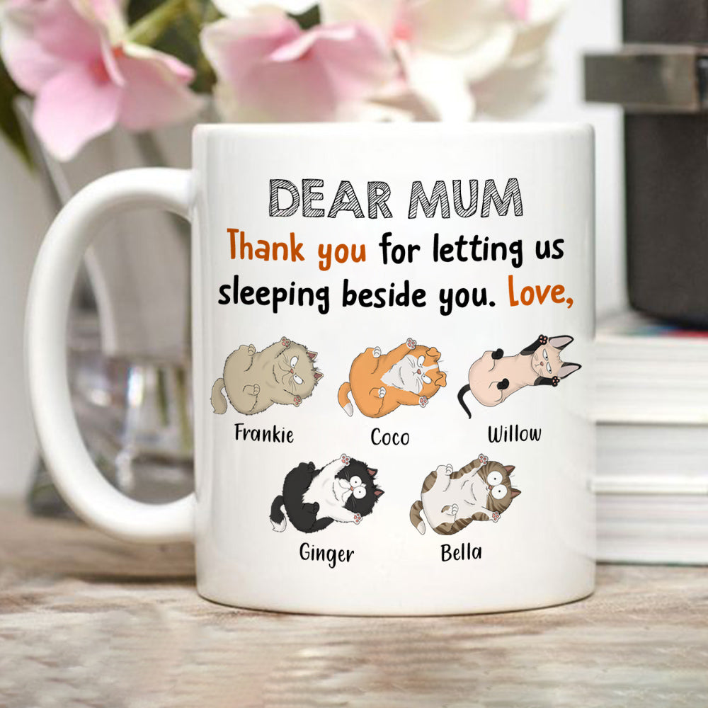 Custom Christmas Birthday Gifts For Cat Lovers • Sleeping Beside You - Personalized Coffee Mug
