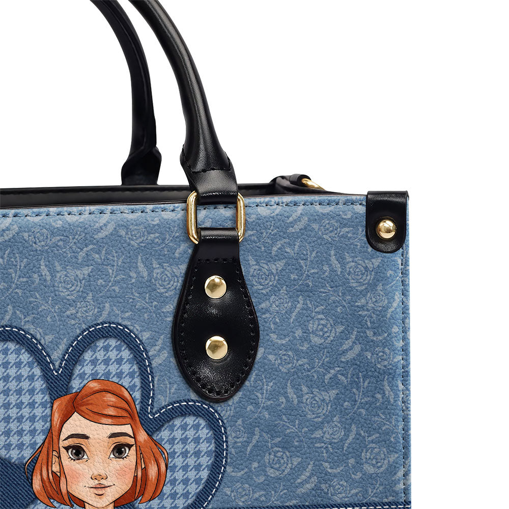 A Girl And Her Dog - Personalized Leather Bag