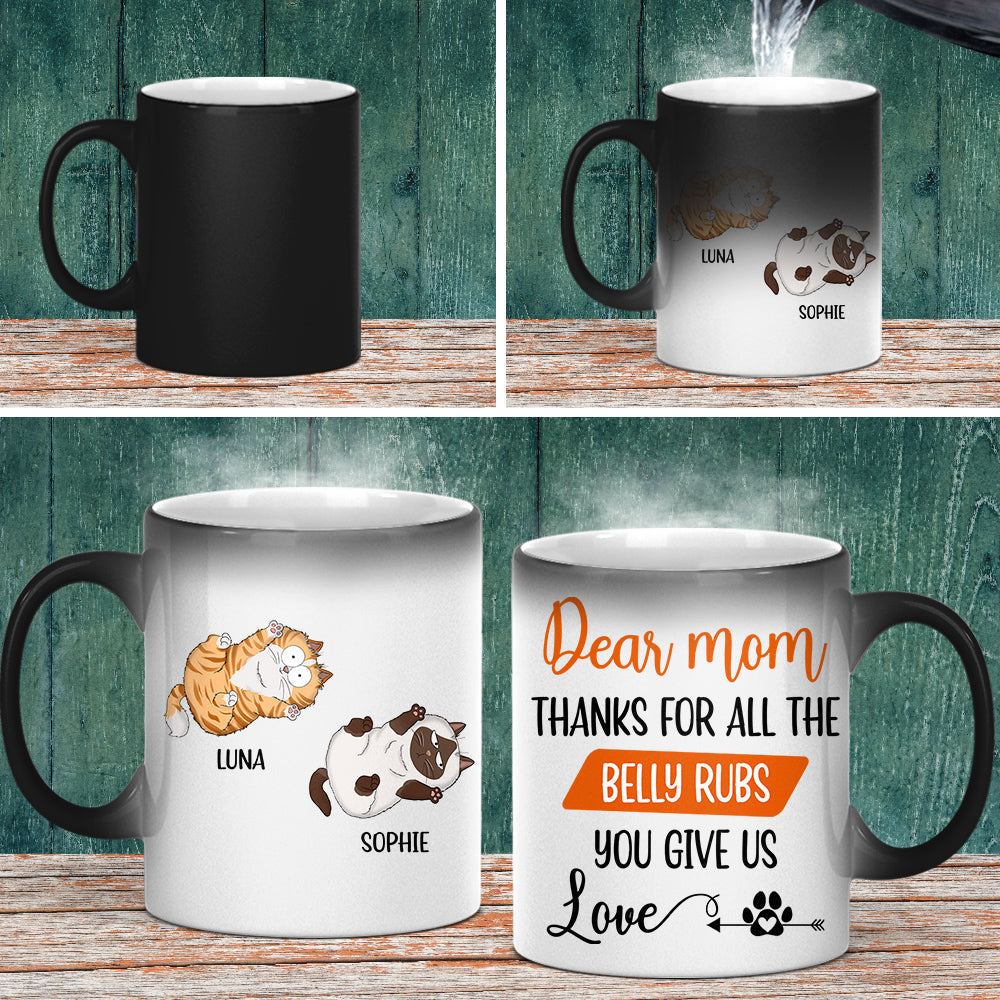 Custom Mother's day Birthday Gifts For Cat Mom, Cat Lovers • Thanks For All - Personalized Color Changing Mug