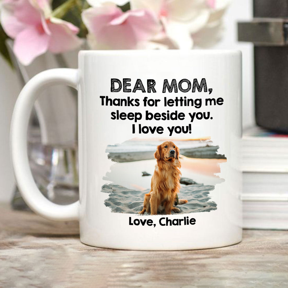 Custom Photo Mother's day Birthday Gifts For Cat Mom, Cat Lovers • Sleep Beside Pet 2 - Personalized Coffee Mug