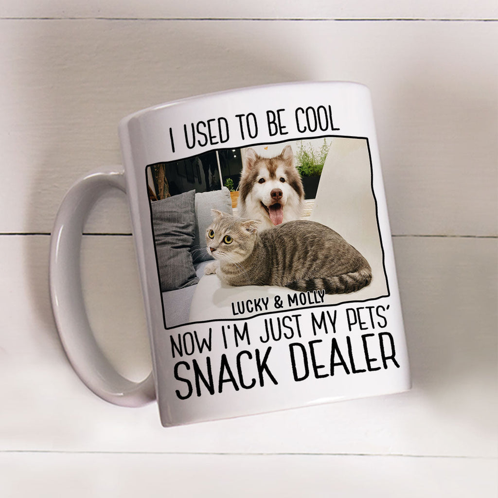 Custom Photo Mother's day Birthday Gifts For Cat Mom, Cat Lovers • Just A Pet Snack Dealer Photo - Personalized Coffee Mug