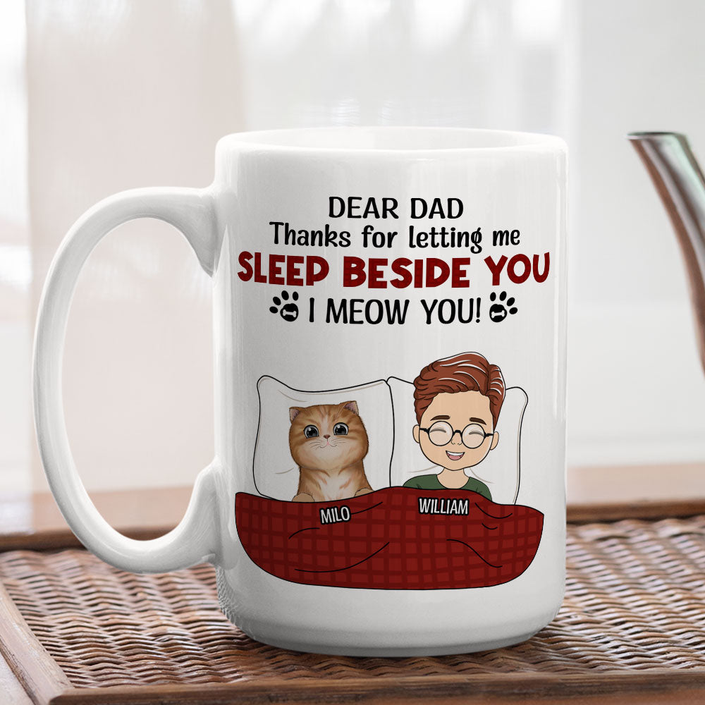 Custom Mother's day Birthday Gifts For Cat Mom, Cat Lovers • Letting Me Sleep Beside You - Personalized Coffee Mug