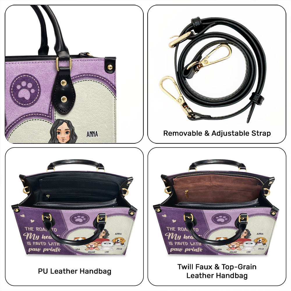 Paved With Paw Prints - Personalized Leather Bag