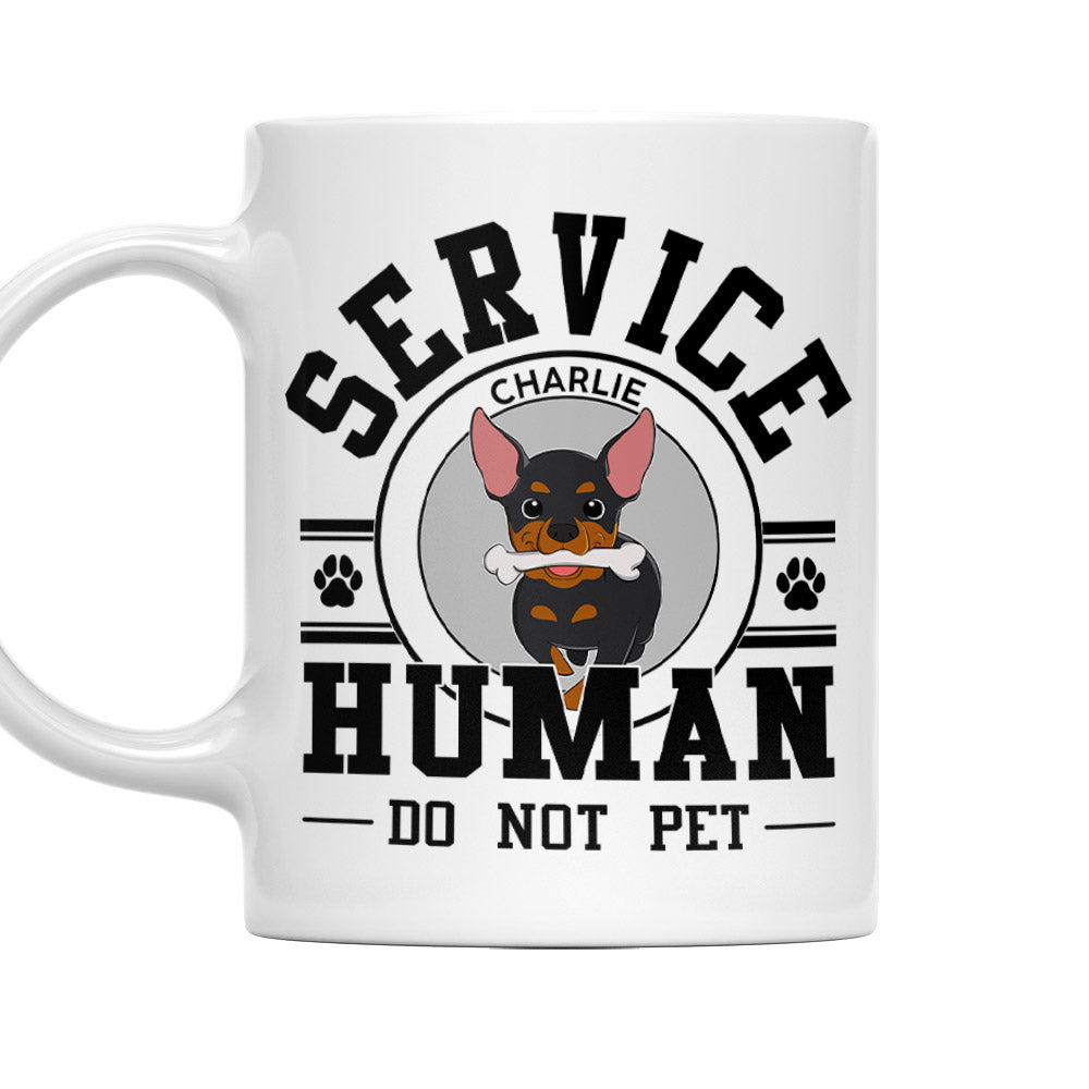Custom Christmas Birthday Gifts For Dog Dad, Dog Lovers • Service Human, Do Not Pet - Personalized Coffee Mug