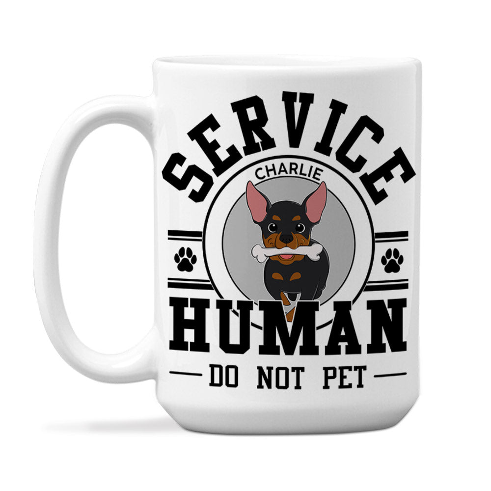 Custom Christmas Birthday Gifts For Dog Dad, Dog Lovers • Service Human, Do Not Pet - Personalized Coffee Mug