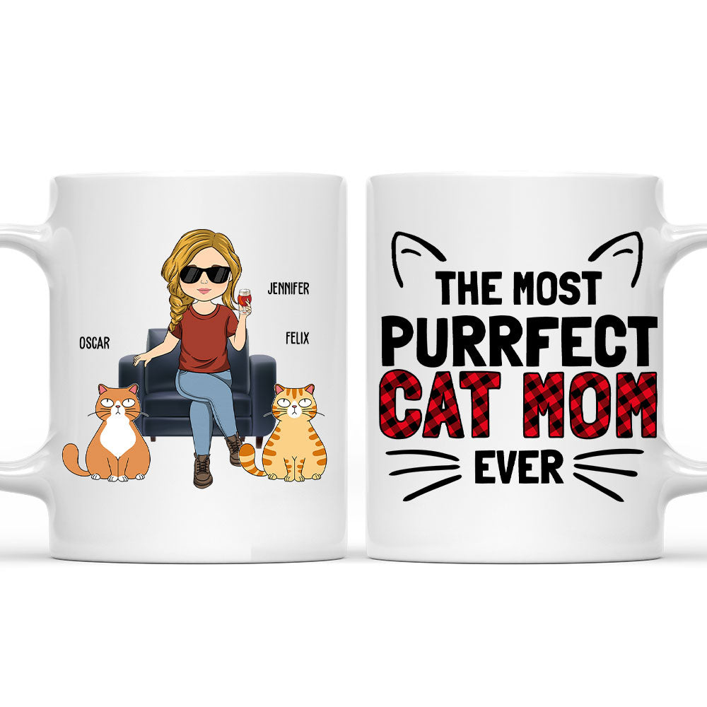 Custom Mother's day Birthday Gifts For Cat Mom, Cat Lovers • The Most Purrfect Cat - Personalized Coffee Mug