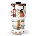 Custom Mother's day Birthday Gifts For Dog Mom, Dog Lovers • Mom Of Dogs Fall Season Photo - Personalized 3D Inflated Effect Tumbler
