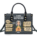 5 Things About Dog Mom - Personalized Leather Bag