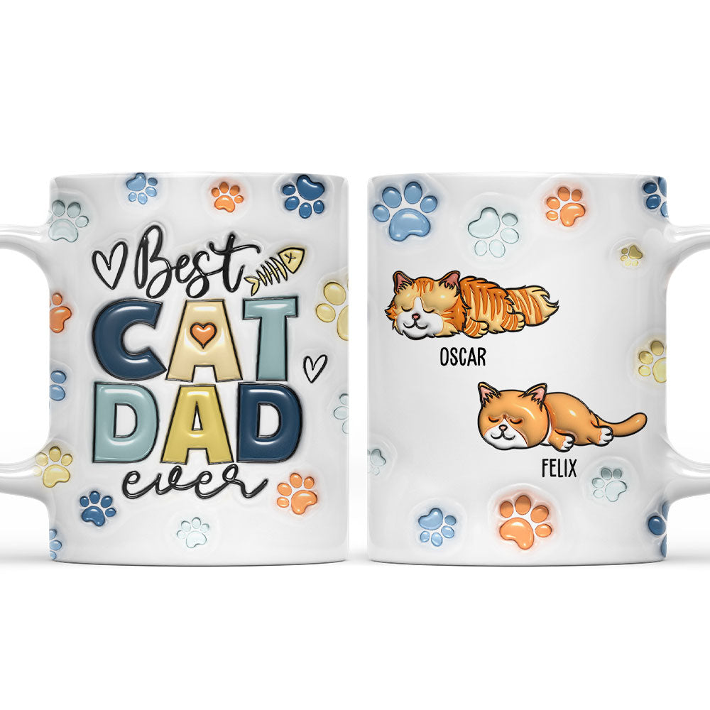 Custom Mother's day Birthday Gifts For Cat Mom, Cat Lovers • Best Cat Dad Mom In The World - Personalized 3D Inflated Effect Mug