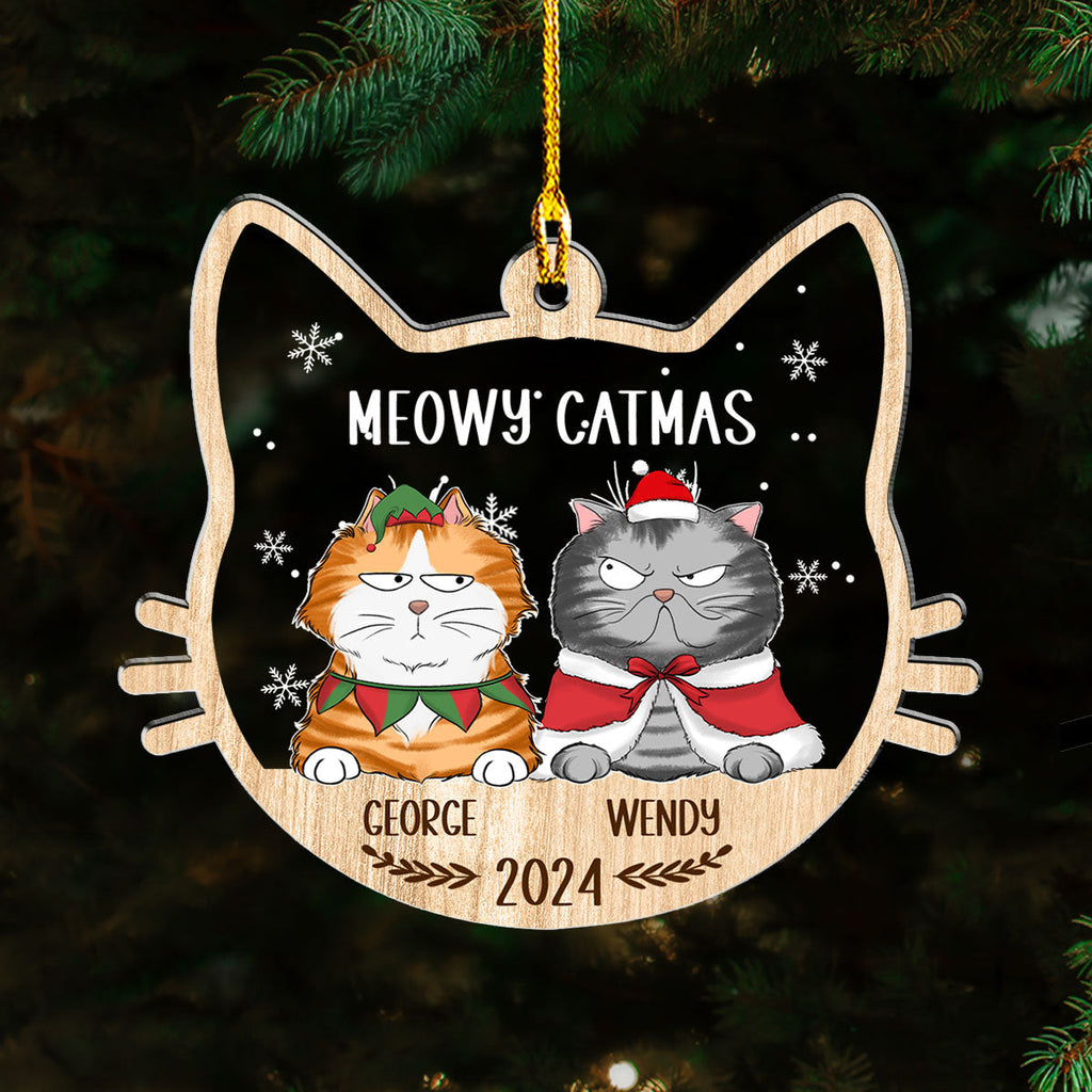 Lovely Meowy Catmas - Personalized Acrylic Ornament